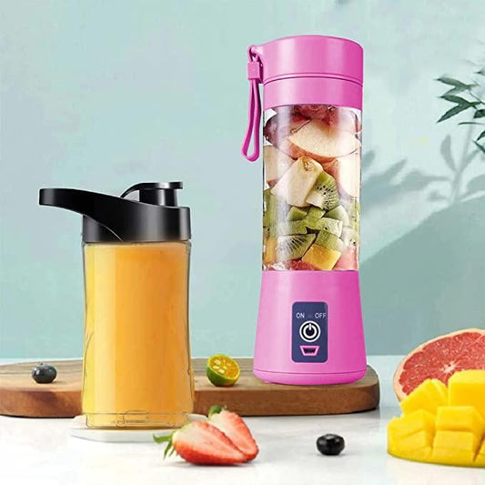 Fresh Wish Kitchen |Portable Electric USB Juice Maker Bottle | Blender Grinder Mixer | Rechargeable Bottle with 6 Blades