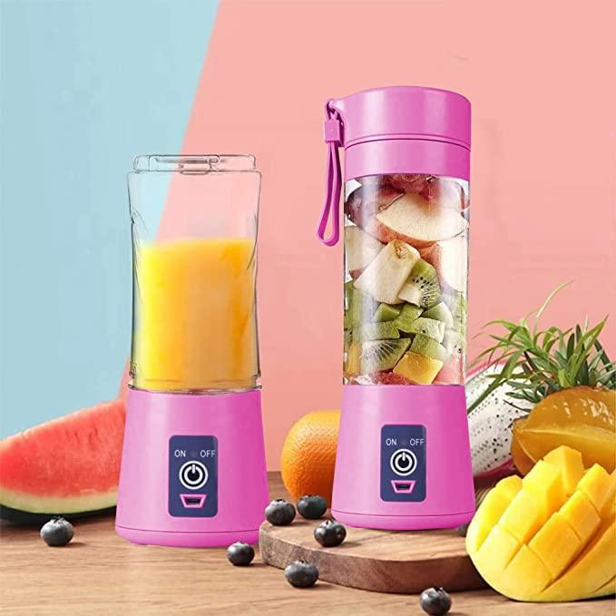 Fresh Wish Kitchen |Portable Electric USB Juice Maker Bottle | Blender Grinder Mixer | Rechargeable Bottle with 6 Blades