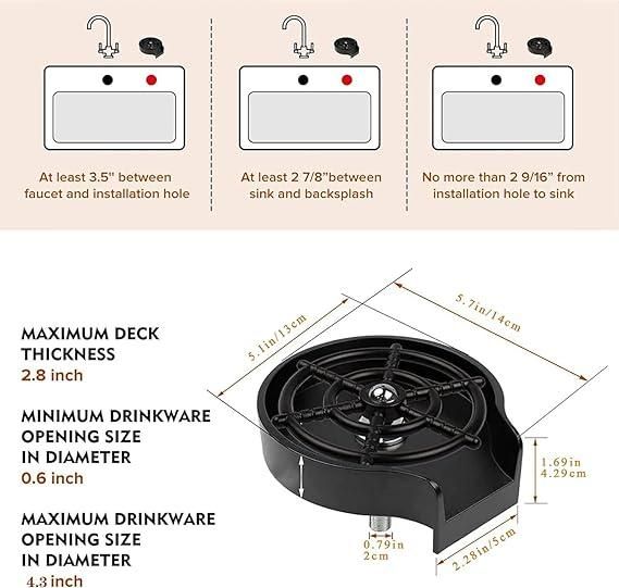 Fresh Wish Kitchen |Stainless Steel Metal Kitchen Sink, Cup Washer